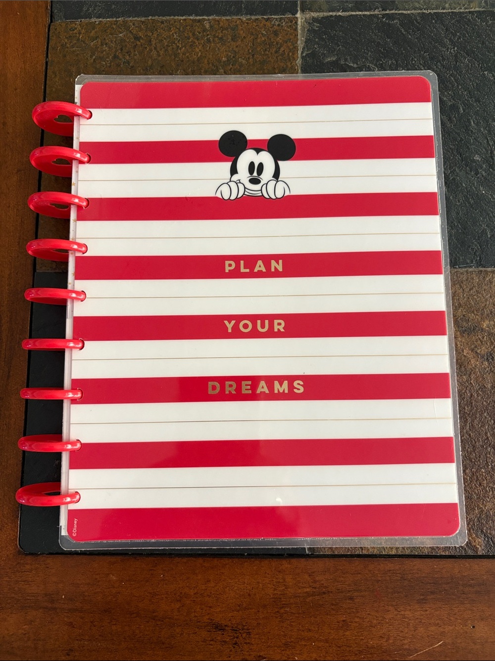 The Happy Planner- Mickey Mouse Red & White Stripe 12 Month undated Planner new